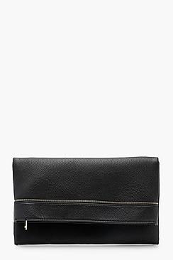 Boohoo Rose Zip Detail Foldover Clutch