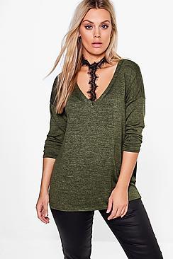 Boohoo Plus Olivia Choker Detail Jumper