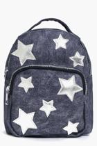 Boohoo Amelia Star Print Backpack Grey