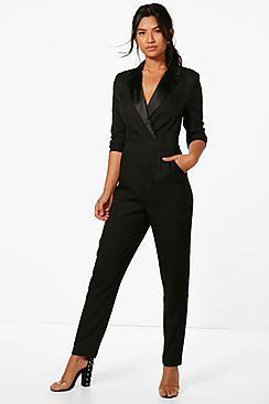 Boohoo Tara Tailored Tux Jumpsuit