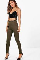 Boohoo Camille Paperbag Waist Ponte Leggings