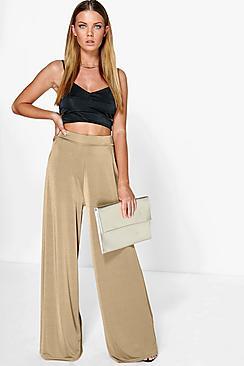 Boohoo Matilda Pocket Side Wide Leg Trousers