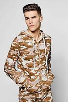 Boohoo Camo Biker Zip Through Hoodie