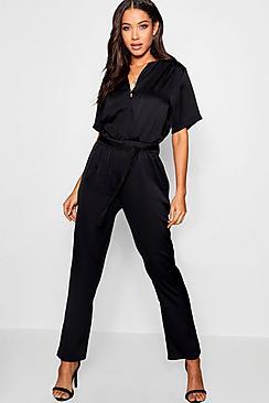 Boohoo Belted Premium Jumpsuit