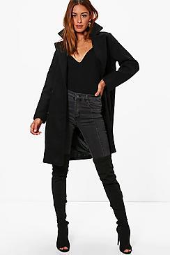 Boohoo Double Breasted Wool Look Coat