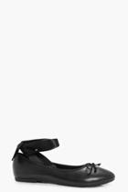 Boohoo Gracie Ribbon Wrap Over Ankle Ballet Black