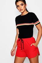 Boohoo Rosie Rib Knit Rainbow Stripe T-shirt