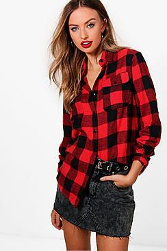 Boohoo Jennifer Oversized Checked Lumberjack Shirt
