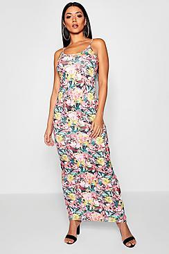 Boohoo Tropical Print Maxi Dress