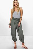 Boohoo Imani Turn Back Waist Slouchy Jersey Trousers