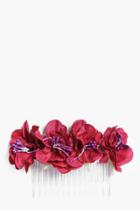 Boohoo Macie Bridal Red Floral Hair Slide Red