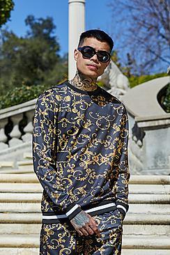 Boohoo French Montana Baroque Sweater Co-ord