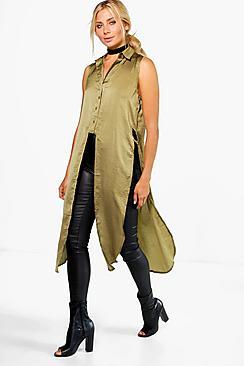 Boohoo Paige Split Back Midaxi Blouse