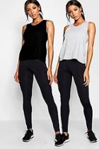 Boohoo Fit Strapping Back 2 Pack Vest