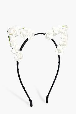 Boohoo Eloise Oversized Floral Cat Ear Headband