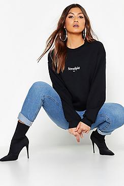 Boohoo Serendipite Slogan Sweat