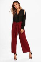 Boohoo Ashleigh Paperboy Waist Wde Leg Trouser