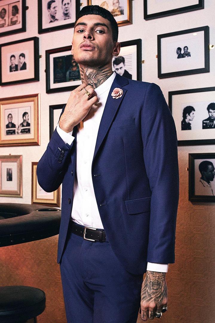 Boohoo Skinny Fit Suit Blazer Blue