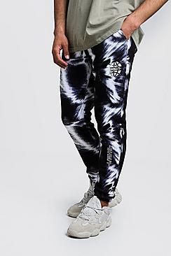 Boohoo Man Branded Tie Dye Skinny Joggers