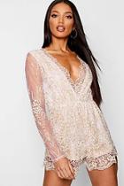 Boohoo Glitter & Lace Playsuit