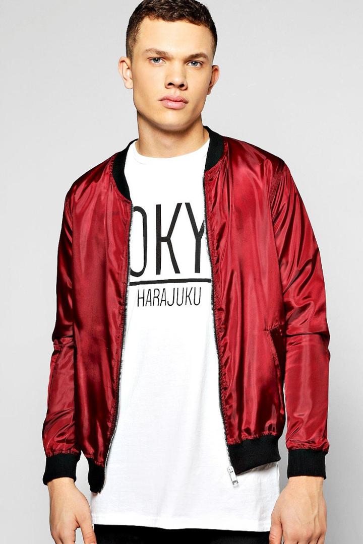 Boohoo Basic Bomber Wine