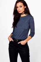 Boohoo Selma Long Sleeve Top Grey