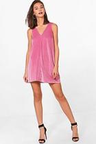 Boohoo Velvet V-neck Pinafore Dress