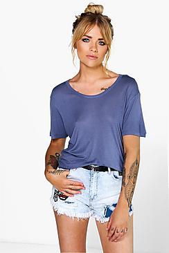 Boohoo Ruby Premium Scoop Neck Tee