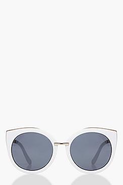 Boohoo Alice Contrast Frame Cat Eye Sunglasses