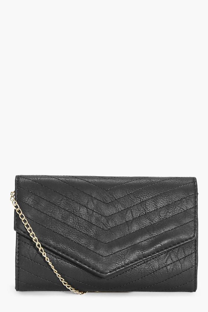 Boohoo Eve Quilted Cross Body Bag Black