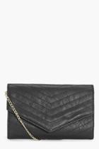 Boohoo Eve Quilted Cross Body Bag Black