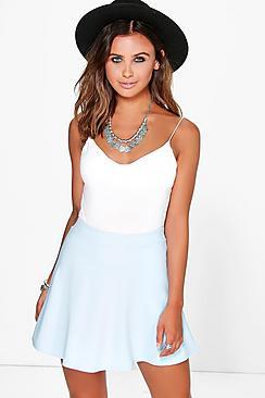 Boohoo Petite Nancy Colour Pop Skater Skirt