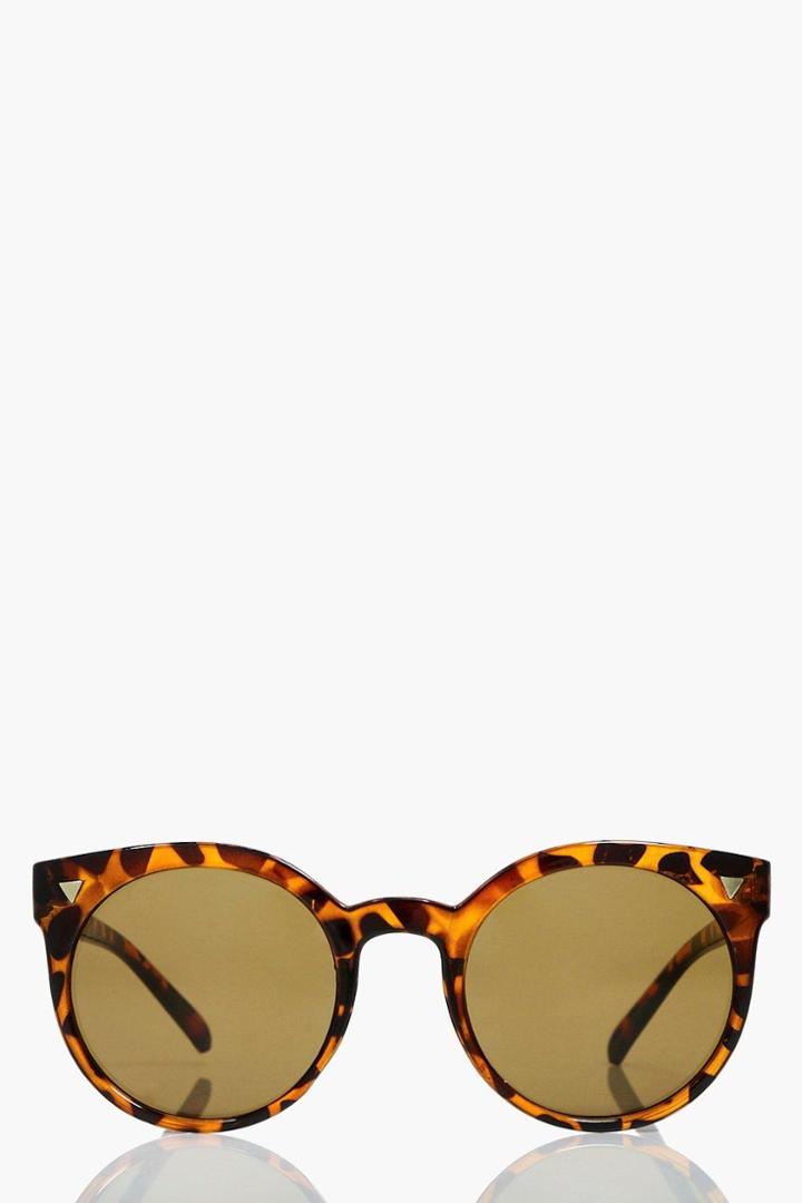 Boohoo Bella Tortoise Retro Sunglasses Brown