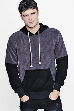 Boohoo Colour Block Fleece Over The Head Hoodie