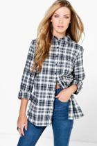 Boohoo Lacey Oversized Checked Shirt Multi