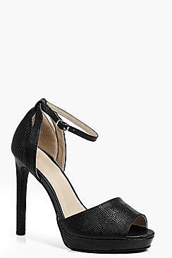 Boohoo Hannah Peeptoe Strappy Two Part Heels