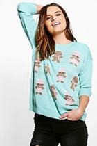 Boohoo Lucy All Over Gingerbread Jacquard Christmas Jumper