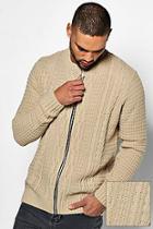 Boohoo Cable Stitch Knitted Bomber