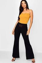 Boohoo Buckle Detail Flared Trousers