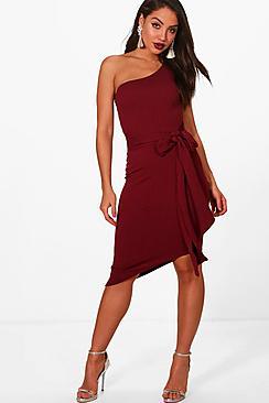 Boohoo Bekki One Shoulder Asymmetric Bodycon Dress