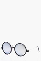 Boohoo Round Lense Sunglasses Black