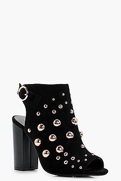 Boohoo Ivy Oversized Stud Embellished Shoe Boot