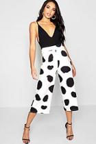 Boohoo Large Dalmatian Spot Wide Leg Culottes