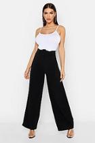 Boohoo Woven Belted Wide Leg Trousers