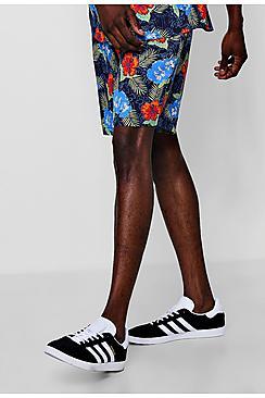 Boohoo Tropical Floral Drawstring Short Co-ord