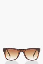 Boohoo Ria Contrast Tortoiseshell Square Sunglasses