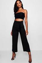 Boohoo Tall Belted Satin Culottes