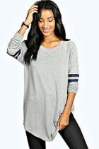 Boohoo Katie Long Sleeve Base Ball Tunic