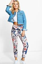 Boohoo Cate Floral Stretch Skinny Trousers