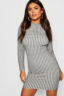 Boohoo Gingham Bodycon Mini Dress